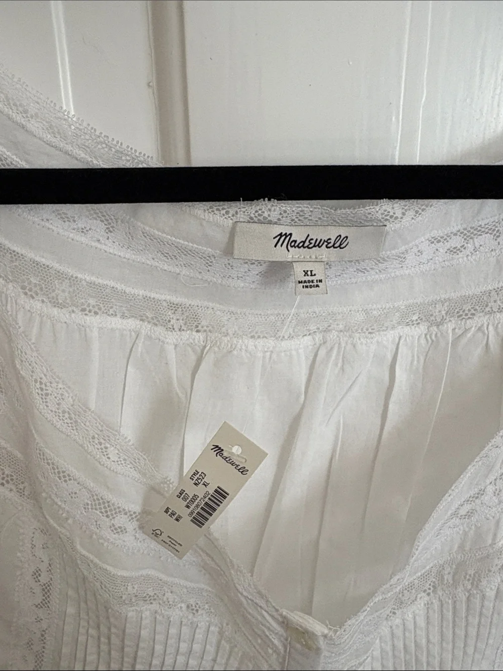 NWT Madewell Lace-Insert Pintuck Sleeveless Top - Picture 2 of 8